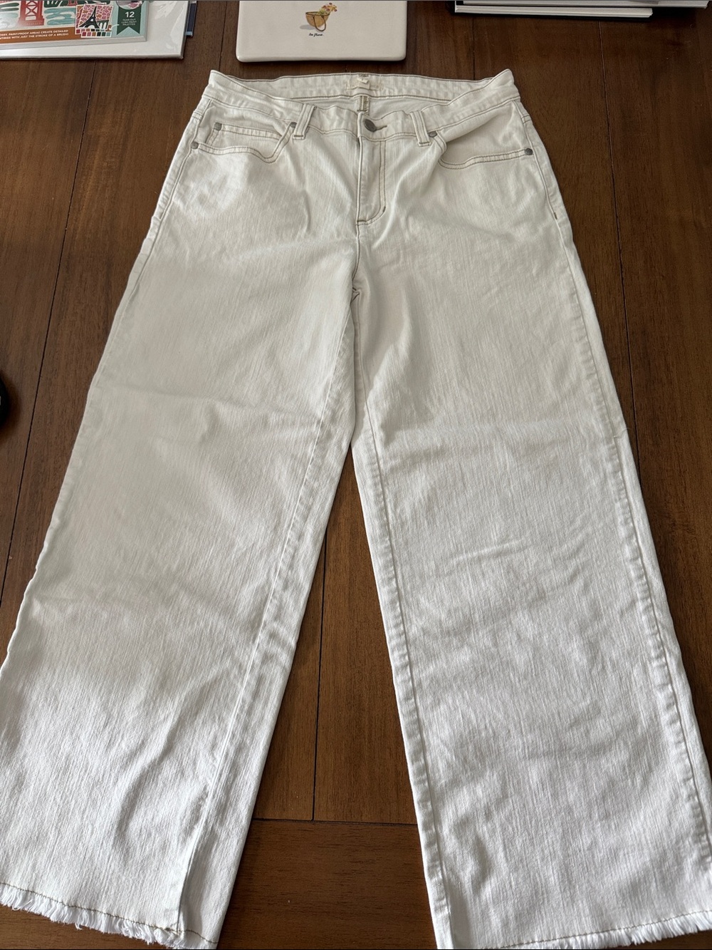 Eileen Fisher White Wide-Leg Jeans